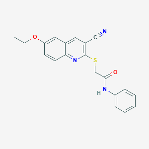 2-(3-cyano-6-ethoxyquinolin-2-yl)sulfanyl-N-phenylacetamide