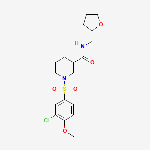 molecular formula C18H25ClN2O5S B4195196 1-[(3-chloro-4-methoxyphenyl)sulfonyl]-N-(tetrahydro-2-furanylmethyl)-3-piperidinecarboxamide 