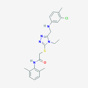 2-({5-[(3-chloro-4-methylanilino)methyl]-4-ethyl-4H-1,2,4-triazol-3-yl}sulfanyl)-N-(2,6-dimethylphenyl)acetamide