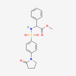 molecular formula C19H20N2O5S B4195204 methyl ({[4-(2-oxo-1-pyrrolidinyl)phenyl]sulfonyl}amino)(phenyl)acetate 
