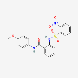 molecular formula C20H17N3O6S B4195214 N-(4-methoxyphenyl)-2-{[(2-nitrophenyl)sulfonyl]amino}benzamide 