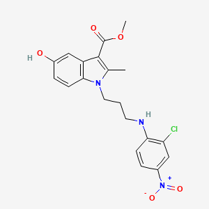 molecular formula C20H20ClN3O5 B4195223 methyl 1-{3-[(2-chloro-4-nitrophenyl)amino]propyl}-5-hydroxy-2-methyl-1H-indole-3-carboxylate 