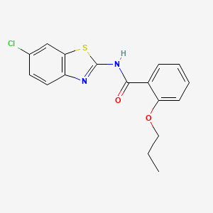 molecular formula C17H15ClN2O2S B4195239 N-(6-chloro-1,3-benzothiazol-2-yl)-2-propoxybenzamide 