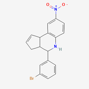 4-(3-bromophenyl)-8-nitro-3a,4,5,9b-tetrahydro-3H-cyclopenta[c]quinoline
