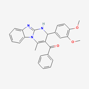 molecular formula C26H23N3O3 B4195264 [2-(3,4-dimethoxyphenyl)-4-methyl-1,2-dihydropyrimido[1,2-a]benzimidazol-3-yl](phenyl)methanone 