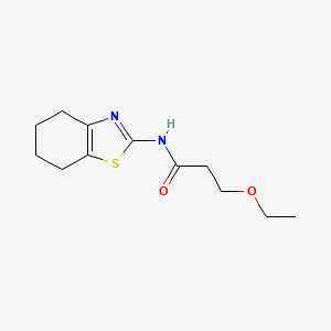 molecular formula C12H18N2O2S B4195272 3-ethoxy-N-(4,5,6,7-tetrahydro-1,3-benzothiazol-2-yl)propanamide 