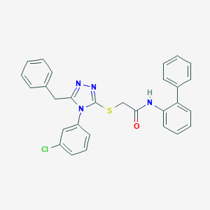 2-{[5-benzyl-4-(3-chlorophenyl)-4H-1,2,4-triazol-3-yl]sulfanyl}-N-[1,1'-biphenyl]-2-ylacetamide