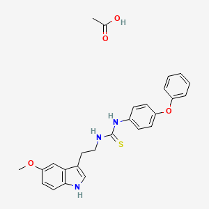 molecular formula C26H27N3O4S B4195280 N-[2-(5-methoxy-1H-indol-3-yl)ethyl]-N'-(4-phenoxyphenyl)thiourea acetate 