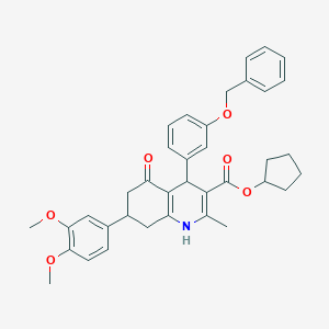 Cyclopentyl 4-[3-(benzyloxy)phenyl]-7-(3,4-dimethoxyphenyl)-2-methyl-5-oxo-1,4,5,6,7,8-hexahydro-3-quinolinecarboxylate