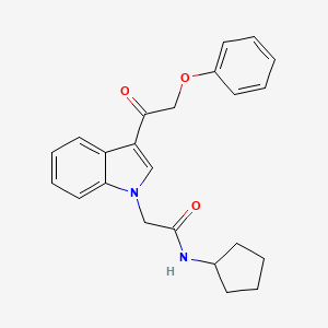molecular formula C23H24N2O3 B4195318 N-cyclopentyl-2-[3-(phenoxyacetyl)-1H-indol-1-yl]acetamide 
