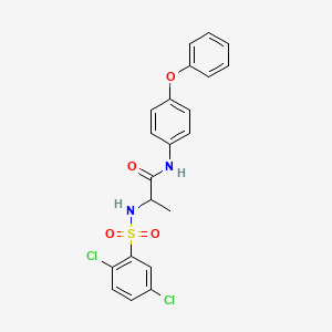 molecular formula C21H18Cl2N2O4S B4195336 N~2~-[(2,5-dichlorophenyl)sulfonyl]-N~1~-(4-phenoxyphenyl)alaninamide 