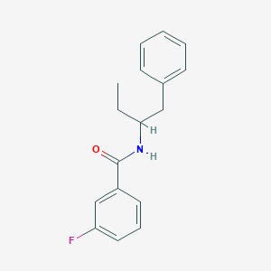 molecular formula C17H18FNO B4195367 N-(1-benzylpropyl)-3-fluorobenzamide 