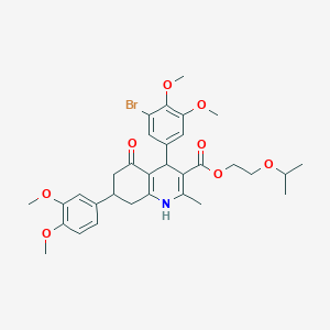 2-Isopropoxyethyl 4-(3-bromo-4,5-dimethoxyphenyl)-7-(3,4-dimethoxyphenyl)-2-methyl-5-oxo-1,4,5,6,7,8-hexahydro-3-quinolinecarboxylate