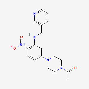 molecular formula C18H21N5O3 B4195377 5-(4-acetyl-1-piperazinyl)-2-nitro-N-(3-pyridinylmethyl)aniline 
