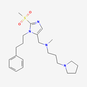 molecular formula C22H34N4O2S B4195403 N-methyl-N-{[2-(methylsulfonyl)-1-(3-phenylpropyl)-1H-imidazol-5-yl]methyl}-3-(1-pyrrolidinyl)-1-propanamine 