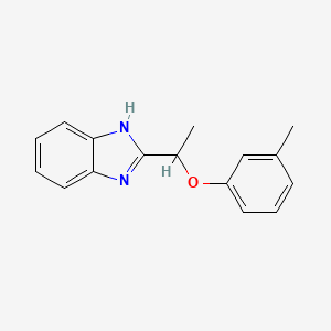 molecular formula C16H16N2O B4195419 2-[1-(3-methylphenoxy)ethyl]-1H-benzimidazole 