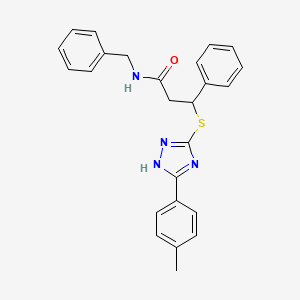 N-benzyl-3-{[3-(4-methylphenyl)-1H-1,2,4-triazol-5-yl]thio}-3-phenylpropanamide