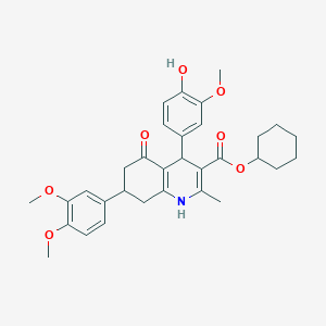 Cyclohexyl 7-(3,4-dimethoxyphenyl)-4-(4-hydroxy-3-methoxyphenyl)-2-methyl-5-oxo-1,4,5,6,7,8-hexahydro-3-quinolinecarboxylate