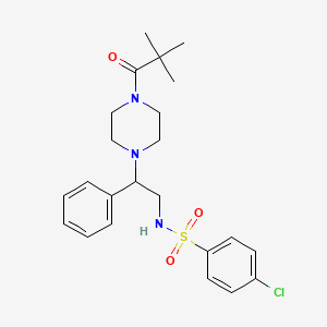 4-chloro-N-{2-[4-(2,2-dimethylpropanoyl)-1-piperazinyl]-2-phenylethyl}benzenesulfonamide