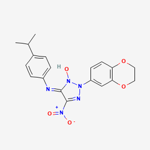 molecular formula C19H19N5O5 B4195437 2-(2,3-dihydro-1,4-benzodioxin-6-yl)-N-(4-isopropylphenyl)-5-nitro-2H-1,2,3-triazol-4-amine 3-oxide 