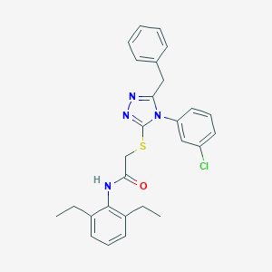 2-{[5-benzyl-4-(3-chlorophenyl)-4H-1,2,4-triazol-3-yl]sulfanyl}-N-(2,6-diethylphenyl)acetamide