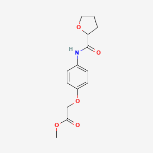 molecular formula C14H17NO5 B4195448 methyl {4-[(tetrahydro-2-furanylcarbonyl)amino]phenoxy}acetate 