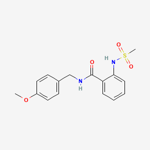 molecular formula C16H18N2O4S B4195505 N-(4-methoxybenzyl)-2-[(methylsulfonyl)amino]benzamide 