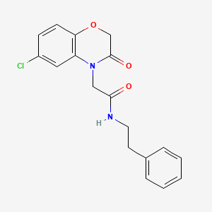 molecular formula C18H17ClN2O3 B4195508 2-(6-chloro-3-oxo-2,3-dihydro-4H-1,4-benzoxazin-4-yl)-N-(2-phenylethyl)acetamide 