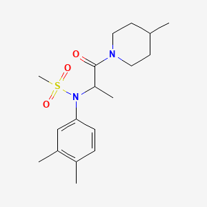N-(3,4-dimethylphenyl)-N-[1-methyl-2-(4-methyl-1-piperidinyl)-2-oxoethyl]methanesulfonamide