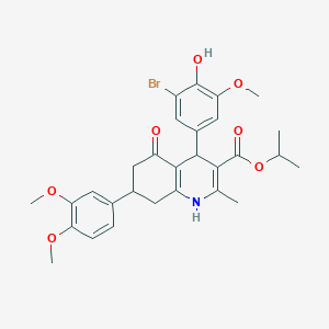 Isopropyl 4-(3-bromo-4-hydroxy-5-methoxyphenyl)-7-(3,4-dimethoxyphenyl)-2-methyl-5-oxo-1,4,5,6,7,8-hexahydro-3-quinolinecarboxylate
