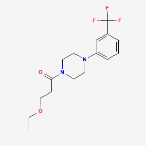 molecular formula C16H21F3N2O2 B4195523 1-(3-ethoxypropanoyl)-4-[3-(trifluoromethyl)phenyl]piperazine 