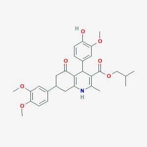 molecular formula C30H35NO7 B419553 Isobutyl 7-(3,4-dimethoxyphenyl)-4-(4-hydroxy-3-methoxyphenyl)-2-methyl-5-oxo-1,4,5,6,7,8-hexahydro-3-quinolinecarboxylate 
