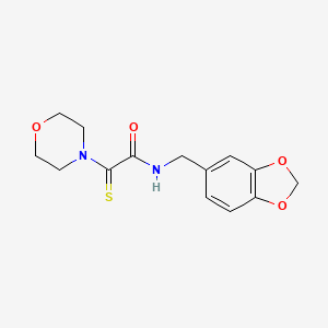 molecular formula C14H16N2O4S B4195532 N-(1,3-benzodioxol-5-ylmethyl)-2-(4-morpholinyl)-2-thioxoacetamide 