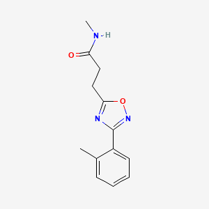 molecular formula C13H15N3O2 B4195551 N-methyl-3-[3-(2-methylphenyl)-1,2,4-oxadiazol-5-yl]propanamide 