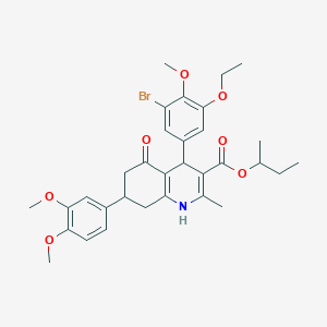 Sec-butyl 4-(3-bromo-5-ethoxy-4-methoxyphenyl)-7-(3,4-dimethoxyphenyl)-2-methyl-5-oxo-1,4,5,6,7,8-hexahydro-3-quinolinecarboxylate