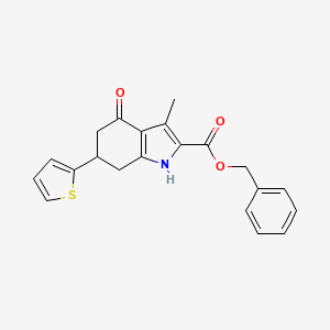 molecular formula C21H19NO3S B4195585 benzyl 3-methyl-4-oxo-6-(2-thienyl)-4,5,6,7-tetrahydro-1H-indole-2-carboxylate 