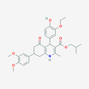 molecular formula C31H37NO7 B419559 Isobutyl 7-(3,4-dimethoxyphenyl)-4-(3-ethoxy-4-hydroxyphenyl)-2-methyl-5-oxo-1,4,5,6,7,8-hexahydro-3-quinolinecarboxylate 