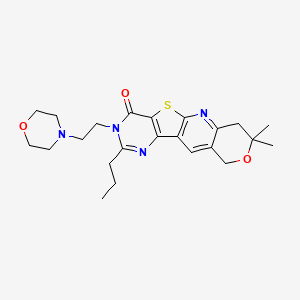 molecular formula C23H30N4O3S B4195590 8,8-dimethyl-3-[2-(4-morpholinyl)ethyl]-2-propyl-7,10-dihydro-8H-pyrano[3'',4'':5',6']pyrido[3',2':4,5]thieno[3,2-d]pyrimidin-4(3H)-one 