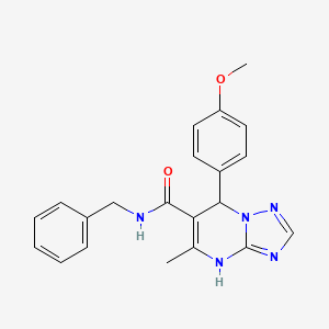 molecular formula C21H21N5O2 B4195596 N-benzyl-7-(4-methoxyphenyl)-5-methyl-4,7-dihydro[1,2,4]triazolo[1,5-a]pyrimidine-6-carboxamide 