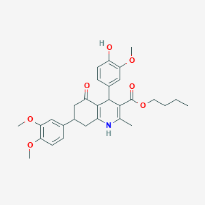 molecular formula C30H35NO7 B419561 Butyl 7-(3,4-dimethoxyphenyl)-4-(4-hydroxy-3-methoxyphenyl)-2-methyl-5-oxo-1,4,5,6,7,8-hexahydro-3-quinolinecarboxylate 