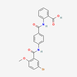 molecular formula C22H17BrN2O5 B4195632 2-({4-[(5-bromo-2-methoxybenzoyl)amino]benzoyl}amino)benzoic acid 