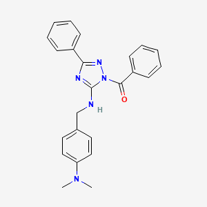 molecular formula C24H23N5O B4195633 1-benzoyl-N-[4-(dimethylamino)benzyl]-3-phenyl-1H-1,2,4-triazol-5-amine 