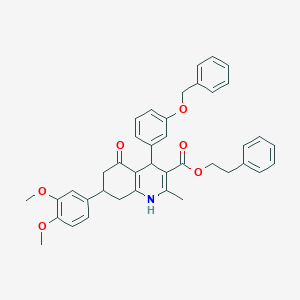 2-Phenylethyl 4-[3-(benzyloxy)phenyl]-7-(3,4-dimethoxyphenyl)-2-methyl-5-oxo-1,4,5,6,7,8-hexahydro-3-quinolinecarboxylate