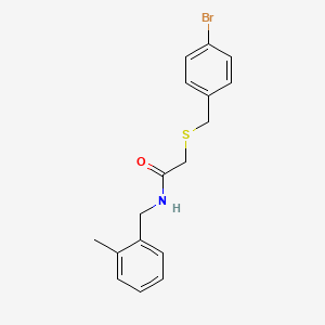 molecular formula C17H18BrNOS B4195685 2-[(4-bromobenzyl)thio]-N-(2-methylbenzyl)acetamide 