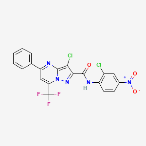 3-chloro-N-(2-chloro-4-nitrophenyl)-5-phenyl-7-(trifluoromethyl)pyrazolo[1,5-a]pyrimidine-2-carboxamide