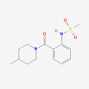 molecular formula C14H20N2O3S B4195709 N-{2-[(4-methyl-1-piperidinyl)carbonyl]phenyl}methanesulfonamide 