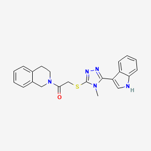 molecular formula C22H21N5OS B4195711 2-({[5-(1H-indol-3-yl)-4-methyl-4H-1,2,4-triazol-3-yl]thio}acetyl)-1,2,3,4-tetrahydroisoquinoline 