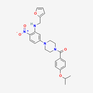 molecular formula C25H28N4O5 B4195716 (2-furylmethyl){5-[4-(4-isopropoxybenzoyl)-1-piperazinyl]-2-nitrophenyl}amine 