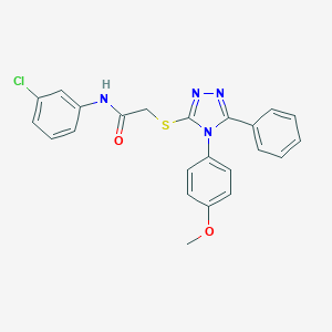 molecular formula C23H19ClN4O2S B419573 N-(3-chlorophenyl)-2-{[4-(4-methoxyphenyl)-5-phenyl-4H-1,2,4-triazol-3-yl]sulfanyl}acetamide CAS No. 333328-62-4