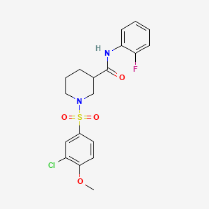molecular formula C19H20ClFN2O4S B4195741 1-[(3-chloro-4-methoxyphenyl)sulfonyl]-N-(2-fluorophenyl)-3-piperidinecarboxamide 